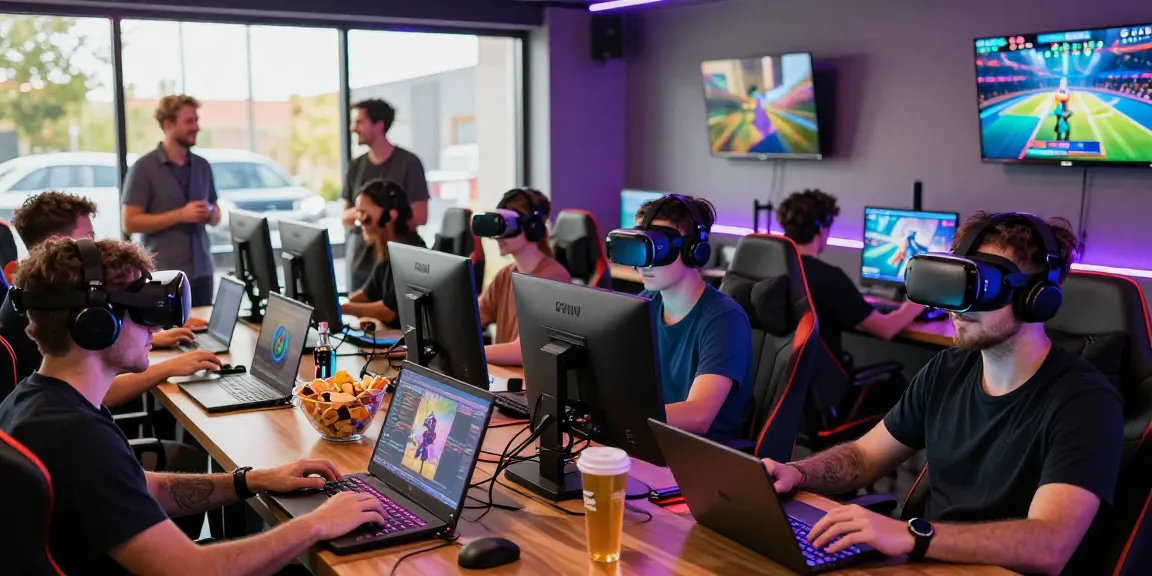 Dynamic online gaming scene with adult players celebrating rokok88 gaming experience.