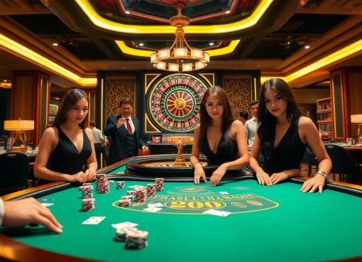 Engaged players at a luxurious live dealer casino, featuring https://bong99.pro/ elements.