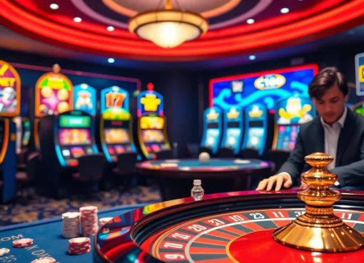 C168 players enjoying a luxurious casino experience with roulette and poker at a vibrant table.