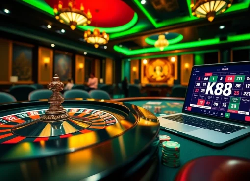Engaging scene featuring NK88 bio online gaming interface with vibrant casino elements.