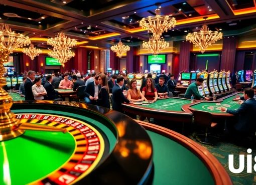 Experience thrilling gameplay at UU88 with vibrant casino scenes and engaging player interactions.