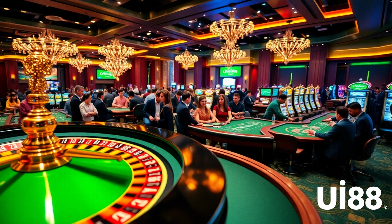 Experience thrilling gameplay at UU88 with vibrant casino scenes and engaging player interactions.