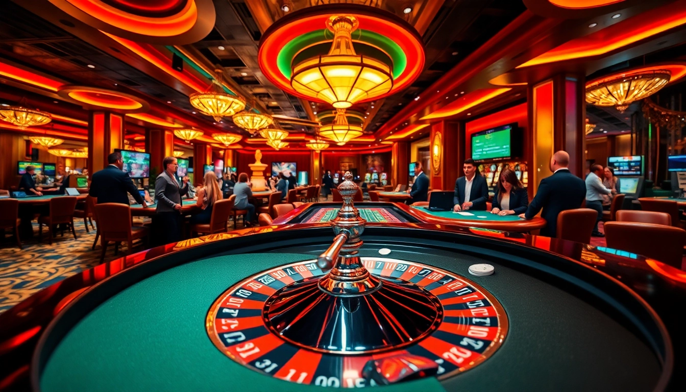 Jouer au casino en ligne France légal avec des tables de jeu et une ambiance animée.