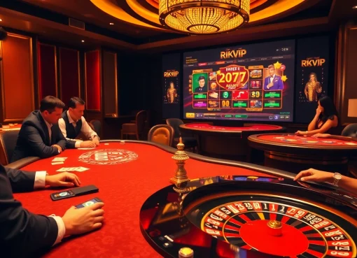 rikvip players enjoying an exciting game with colorful casino elements and vibrant atmosphere