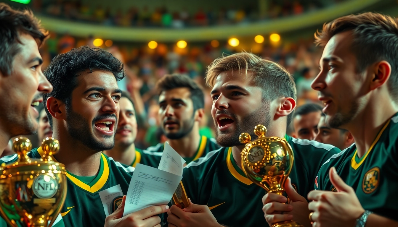 Placing bets on meilleures site de paris sportifs at a lively sports event.