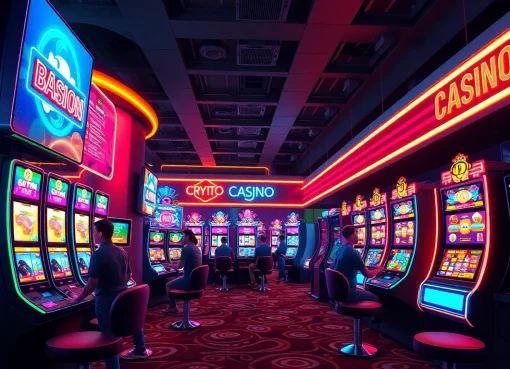 Découvrez un casino en crypto avec des machines à sous numériques lumineuses et une ambiance énergique.