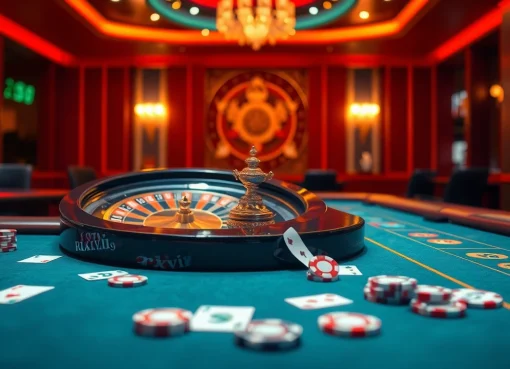 Experience the thrill of rikvip as players engage with high-stakes poker and roulette in a luxurious online casino.