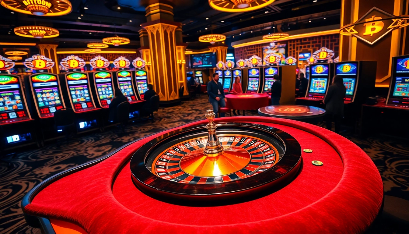 Experience the thrill of betting at Bitcoin casinos with vibrant games and engaging players.