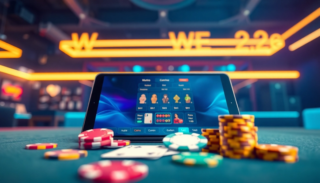 Découvrez le nouveau casino en ligne 2026 avec une interface élégante et des éléments de jeu vibrants.