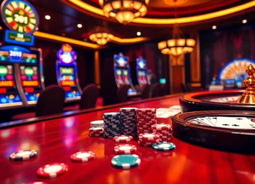 Exciting gameplay at nhà cái lc88 with poker chips and cards on a luxury gaming table.