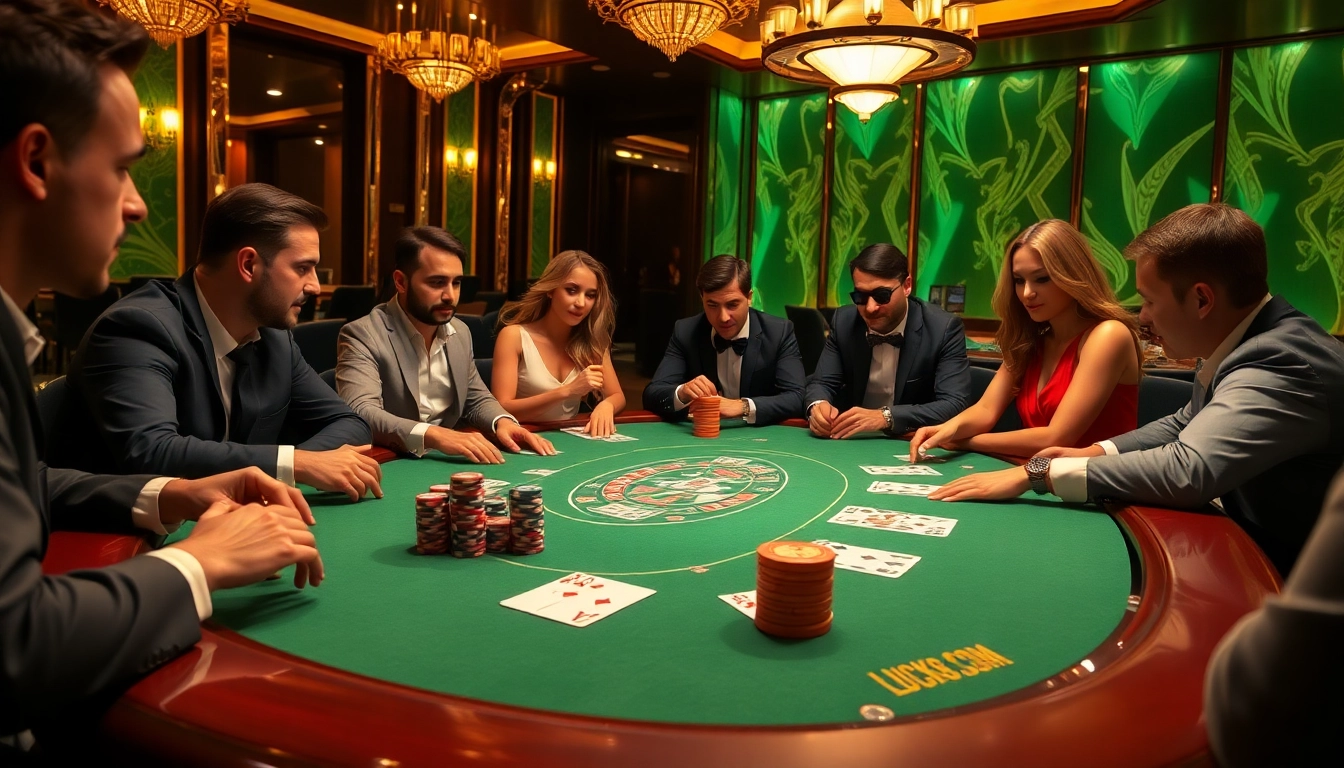 Play poker at LUCK8 COM’s luxurious gaming table with vibrant decor and thrilling ambiance.