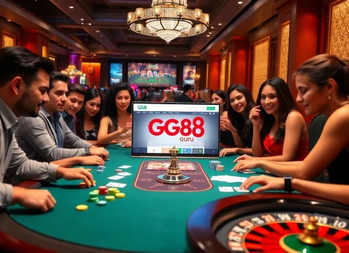 Play at GG88 guru's vibrant poker table surrounded by excitement and colorful chips.