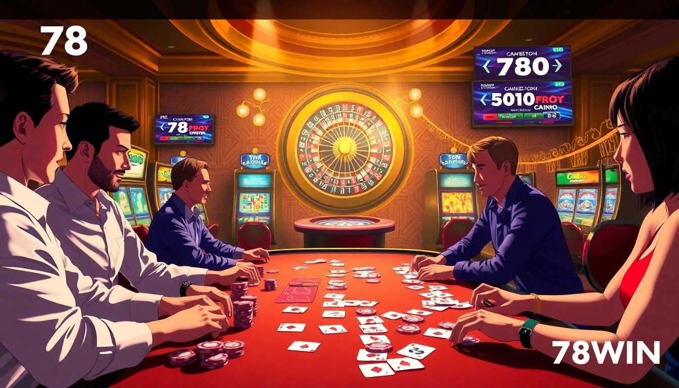 Experience thrilling gameplay at 78WIN with vibrant casino tables and exciting games.