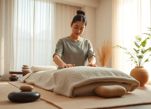 편안한 스파 환경에서 전문 동탄출장마사지의 휴식과 원기 회복을 촉진하는 모습.