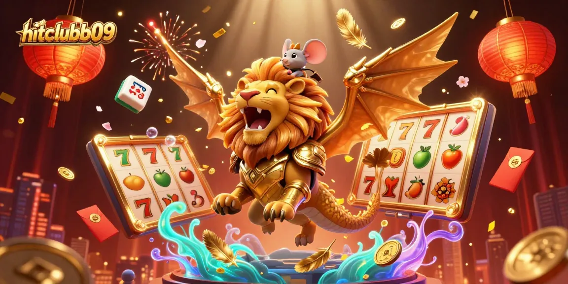 Join the excitement at hitclubb09 with golden slot reels and vibrant casino elements.