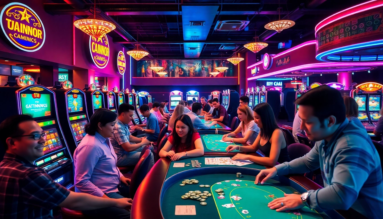 Vibrant gaming environment in casino en ligne france with players engaged and vibrant lights. related image