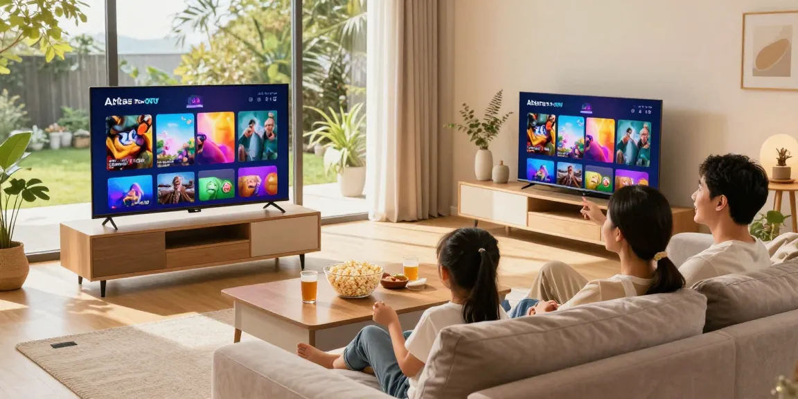 Family enjoying Atlas Pro ONTV experience in a cozy living room with smart TV.