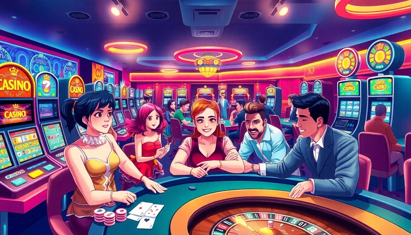 Découvrez les options de jeu sur casino en ligne france à travers une scène animée de casino.