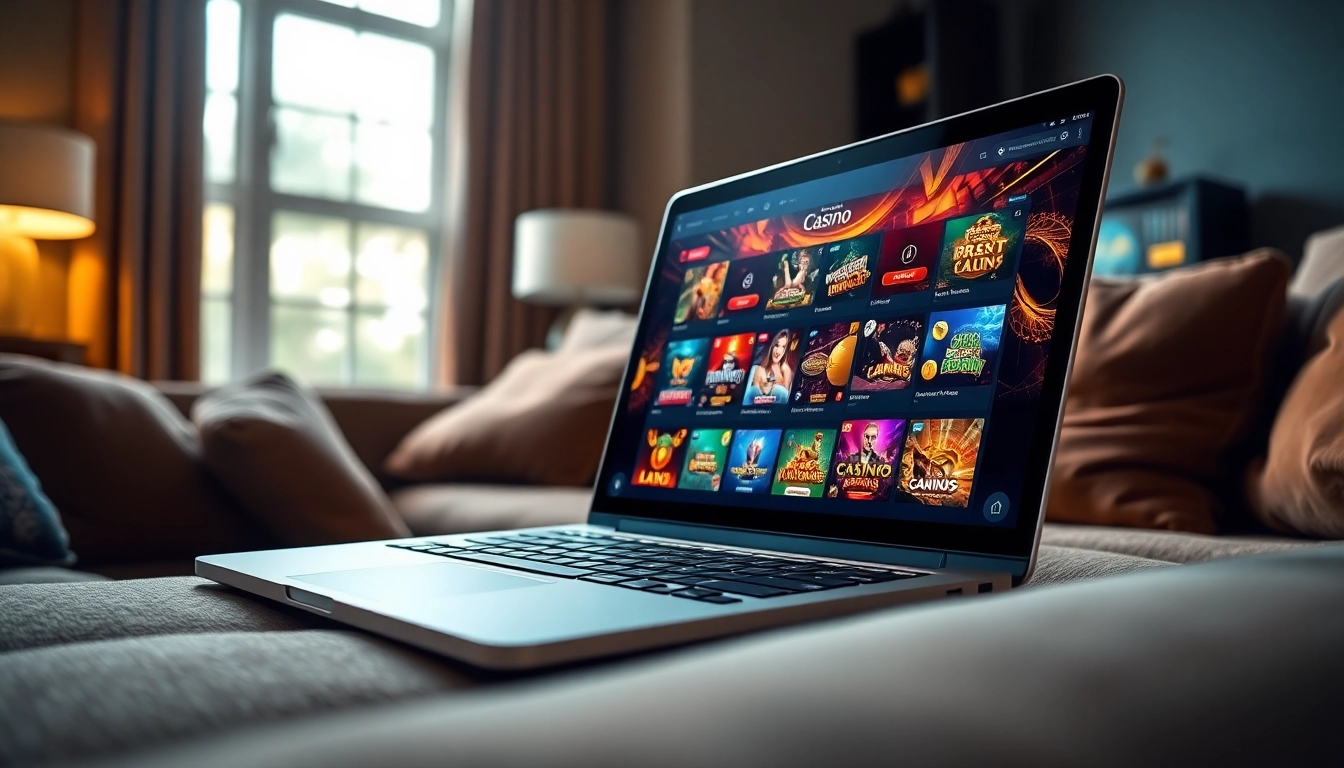 Jouer à un casino en ligne France avec une interface élégante sur un ordinateur portable dans un cadre confortable. related image