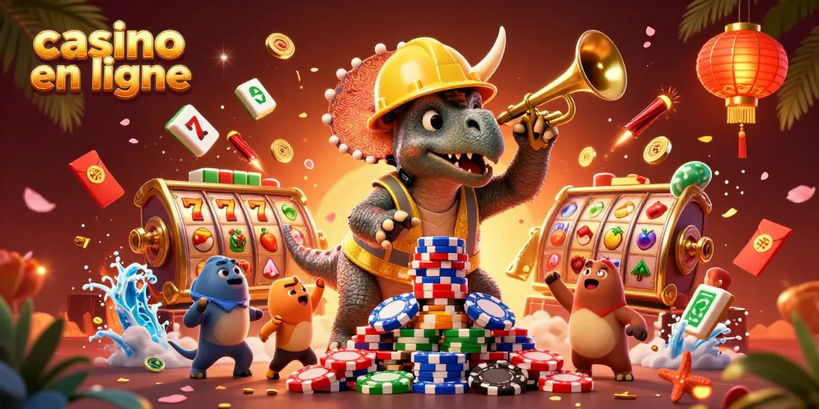 Jouez à des jeux de casino en ligne avec cette illustration colorée et dynamique.