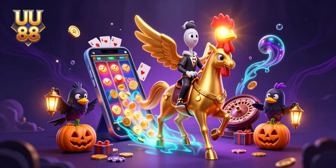 Experience thrilling gaming at UU 88 with a vibrant casino scene featuring winning elements.