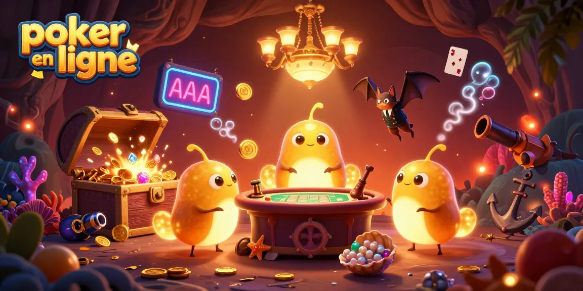Découvrez le poker en ligne avec des lumières scintillantes et une ambiance de casino fantastique.