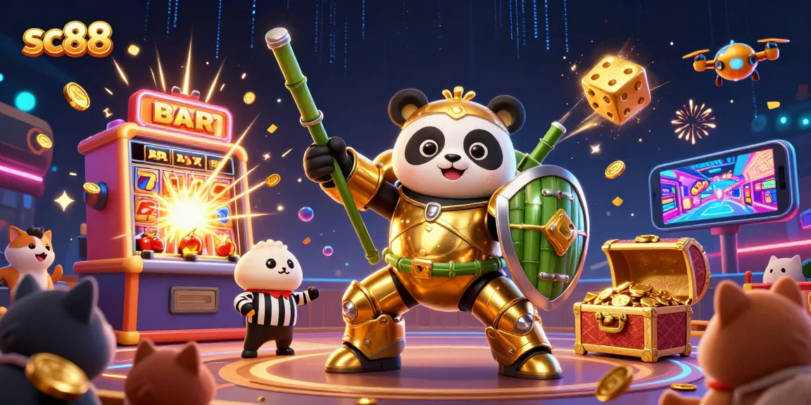 Experience the excitement of sc88 with chaotic gameplay featuring colorful slot machines and energetic characters.
