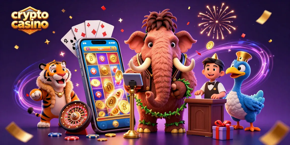 Illustration 3D vibrante d'un agent de sécurité de casino crypto vérifiant les ID à l'entrée, avec des éléments de jeu colorés.