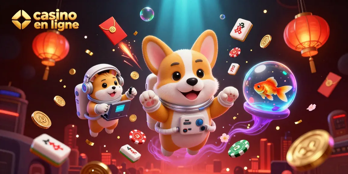 Vivez l'expérience d'un casino en ligne avec cette illustration dynamique de jeu avec des personnages amusants.
