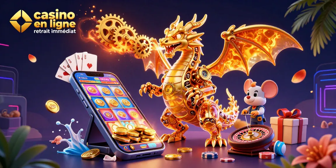 Gagnez avec le casino en ligne retrait immédiat grâce à une illustration dynamique de jeu et une ambiance excitante.